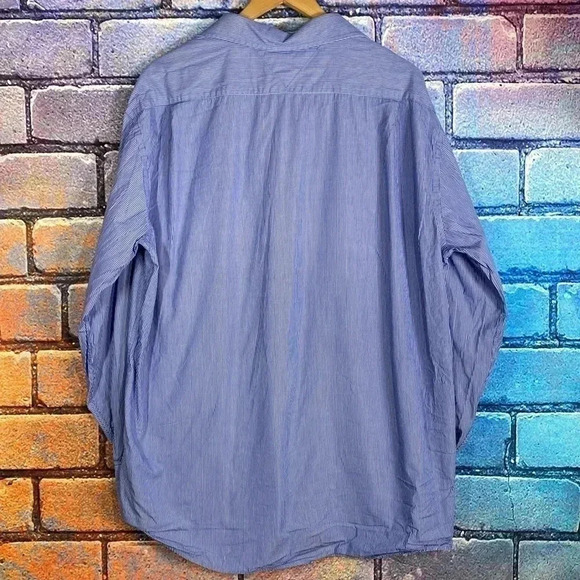 Tommy Hilfiger Blue Button Down Collared Long Sleeve Shirt Regular Fit Size 17 - Picture 6 of 6